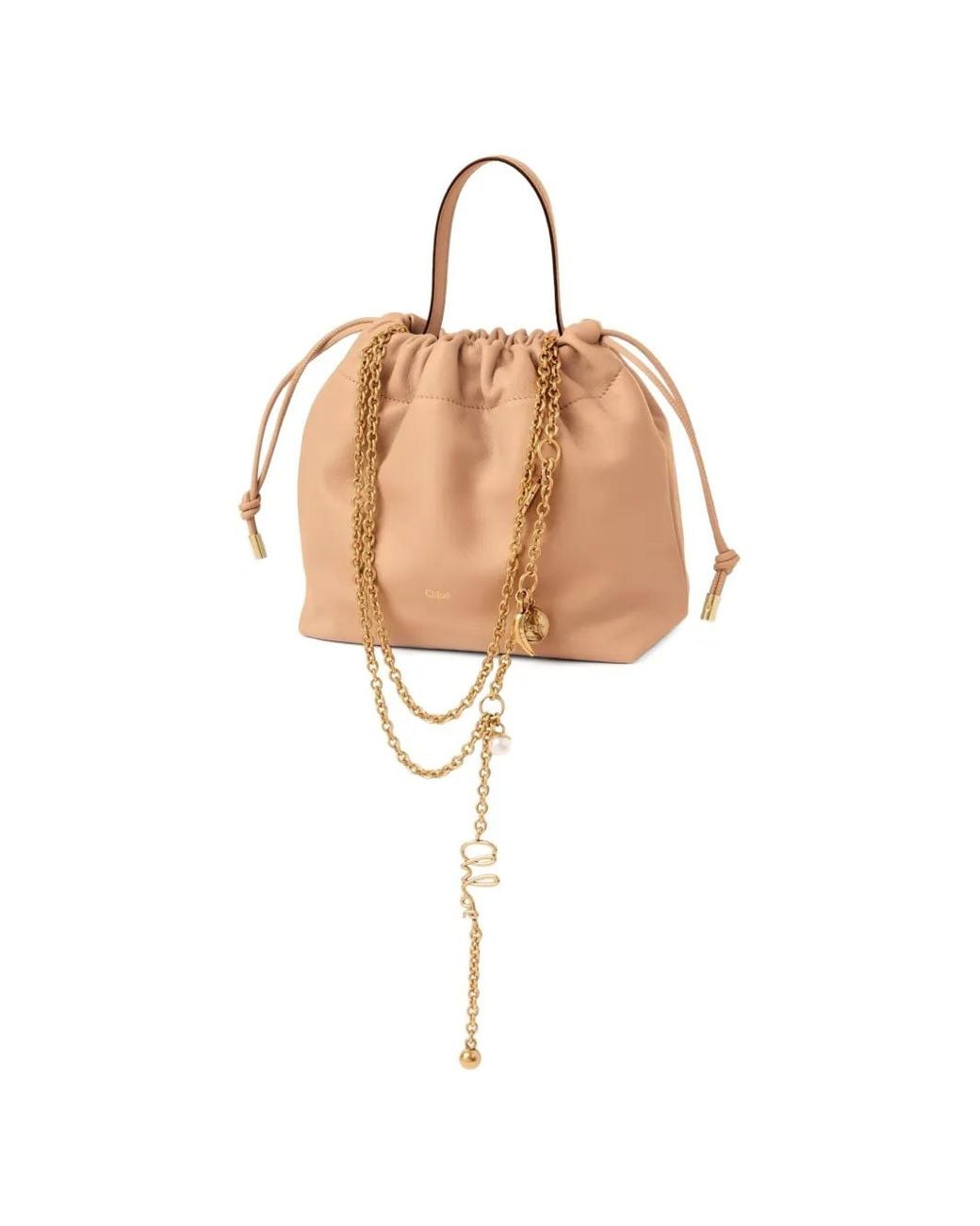 Chloé Natural Chain Charm Bucket Bag