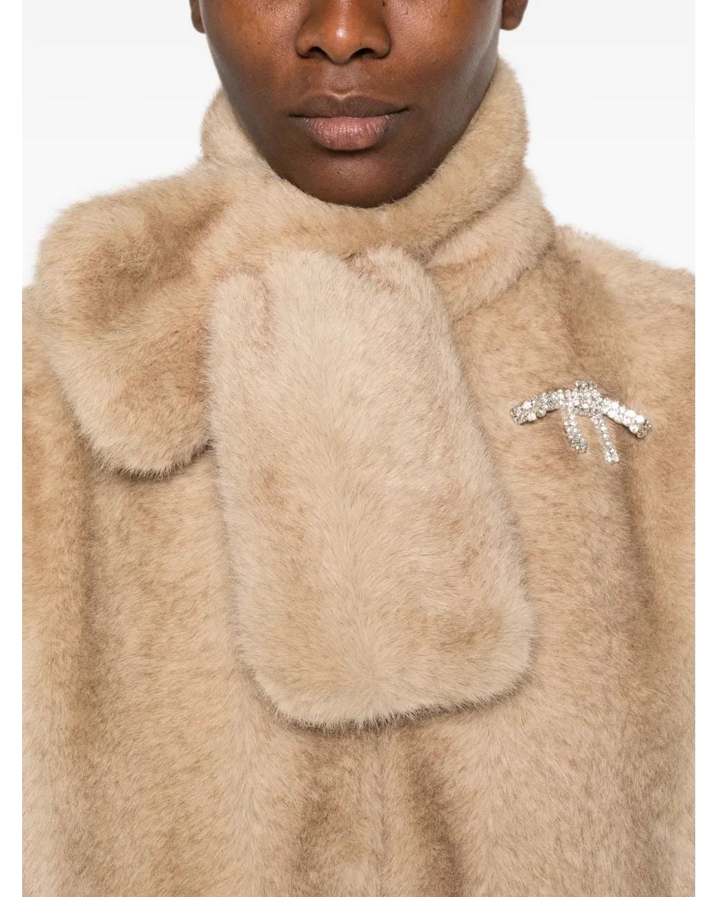 Maje Natural Short Faux Fur Jacket