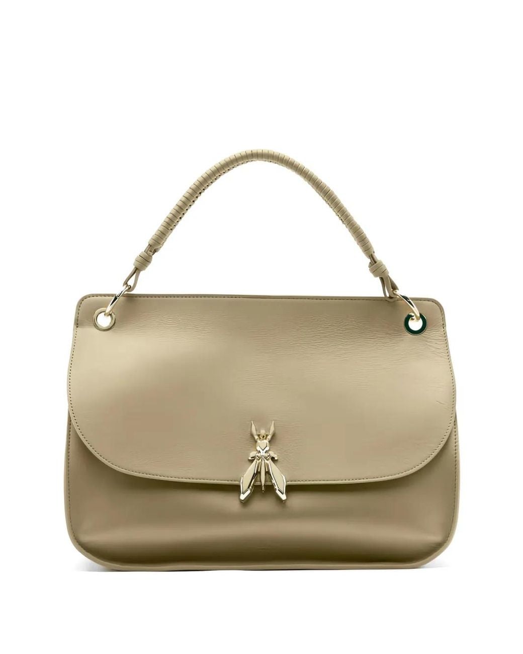Patrizia Pepe Metallic Large Soft Essential Fly Leather Tote Bag