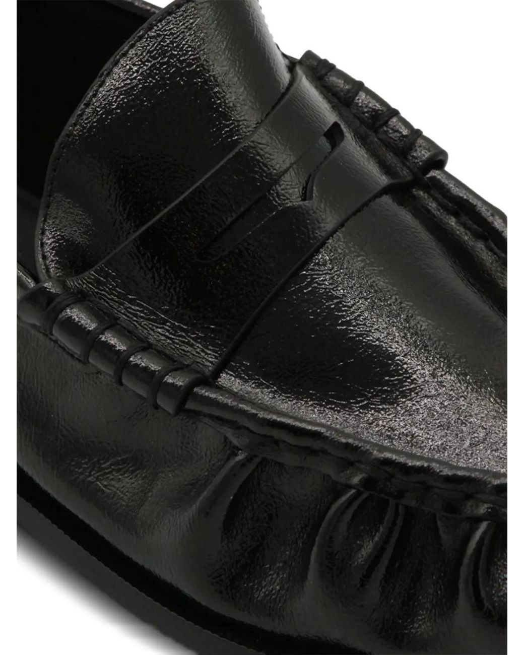 Rag & Bone Black Lexi Ruched Leather Loafers