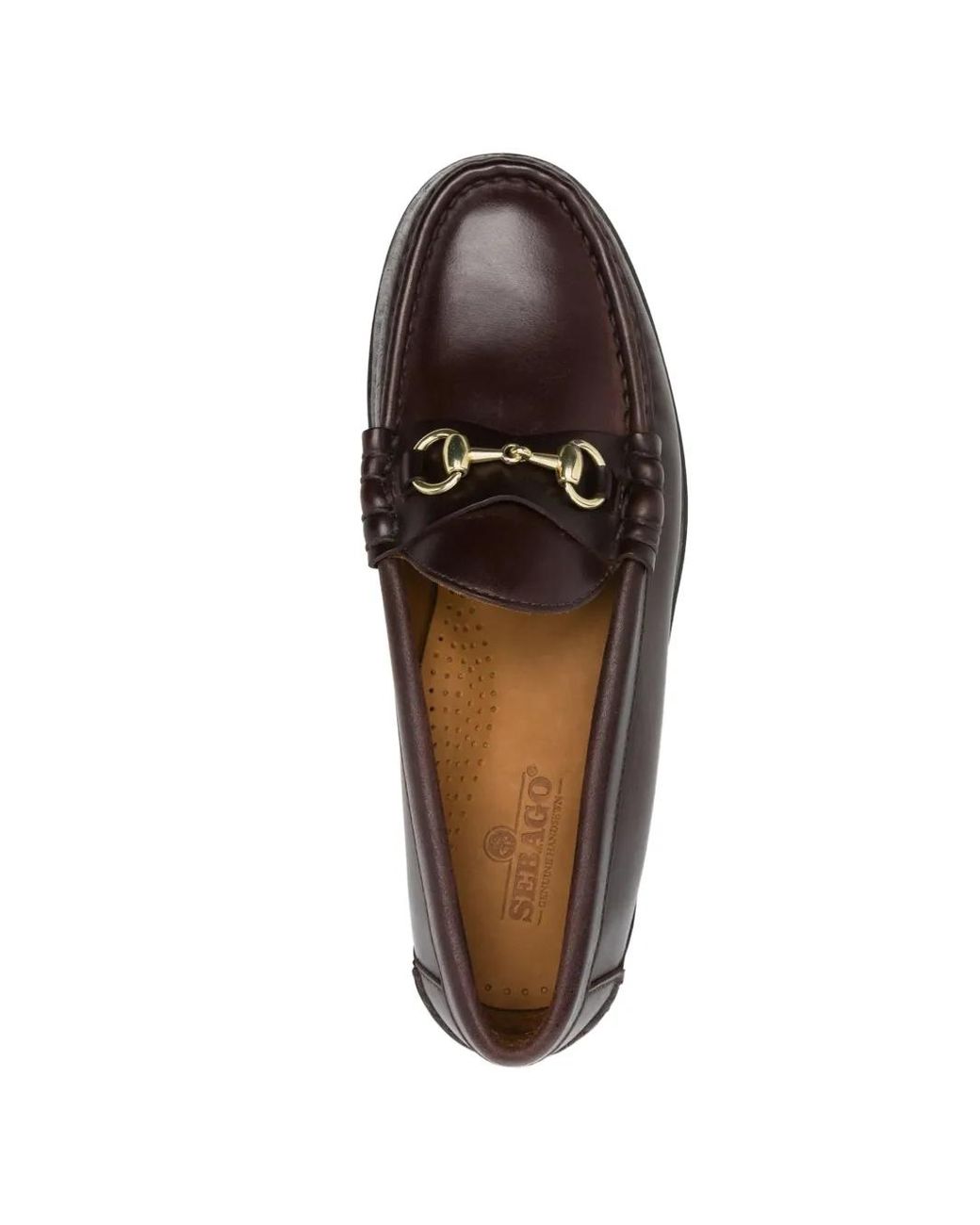 Sebago White Horsebit Leather Loafers for men