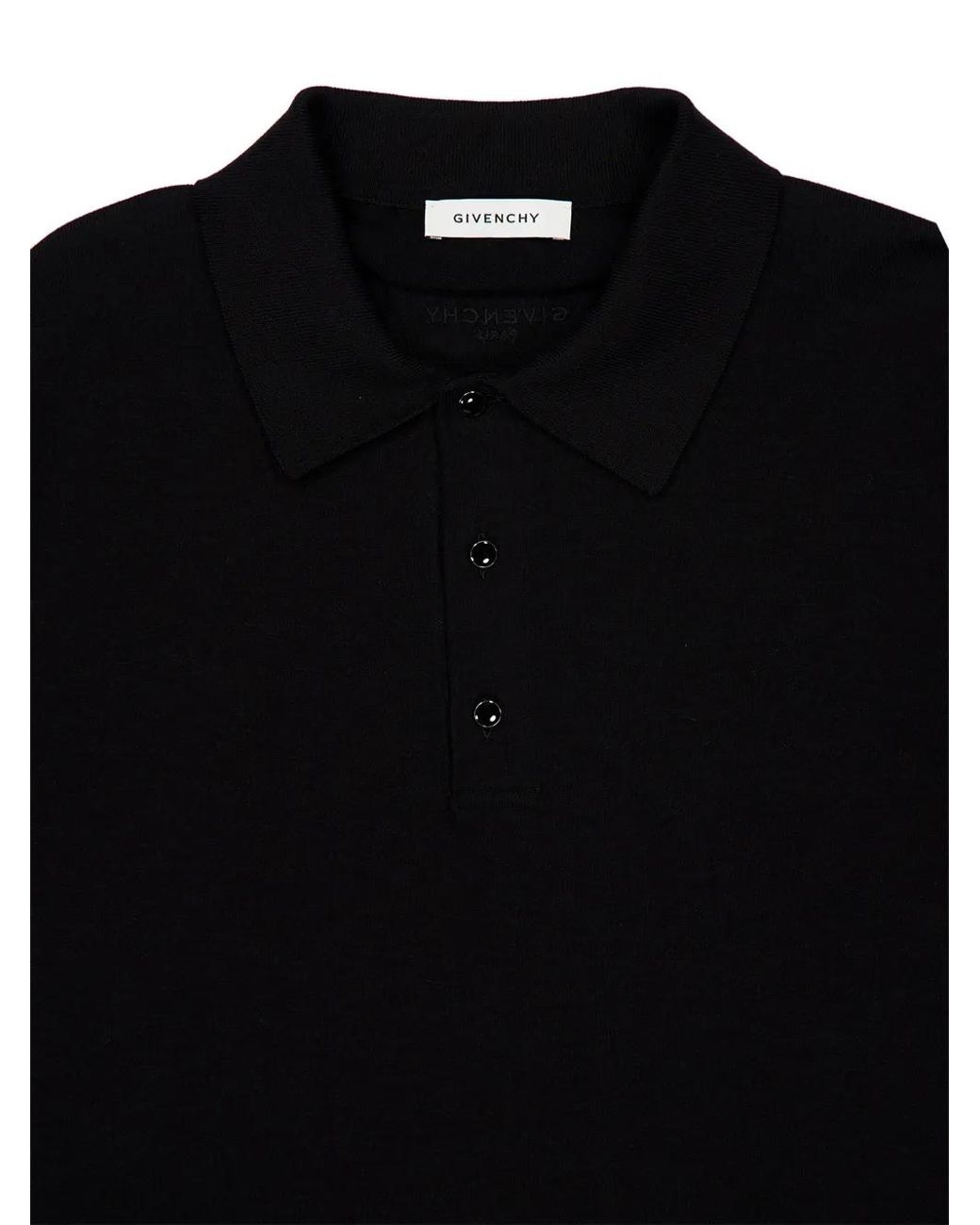 Givenchy Black Polo Boutonné À Poche Poitrine for men