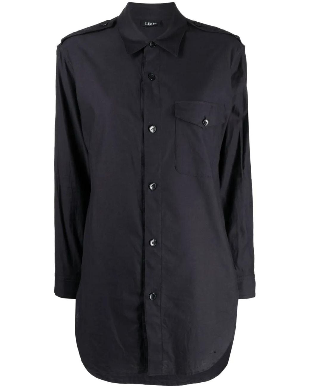 Yohji Yamamoto Blue Long-Sleeve Cotton Shirt