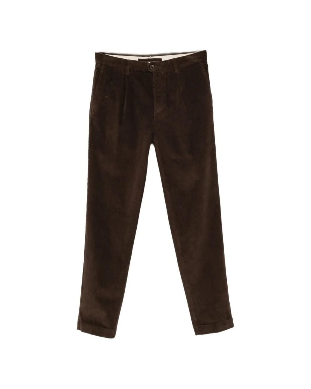 Incotex Black Pleated Corduroy Trousers for men