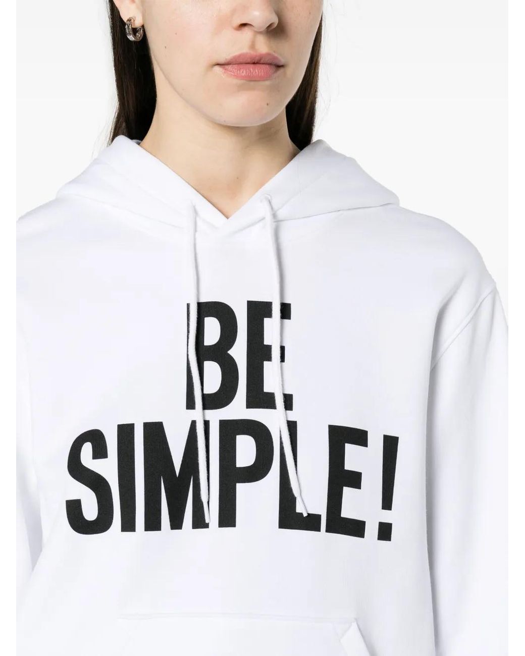 Moschino White Slogan-Print Organic-Cotton Hoodie