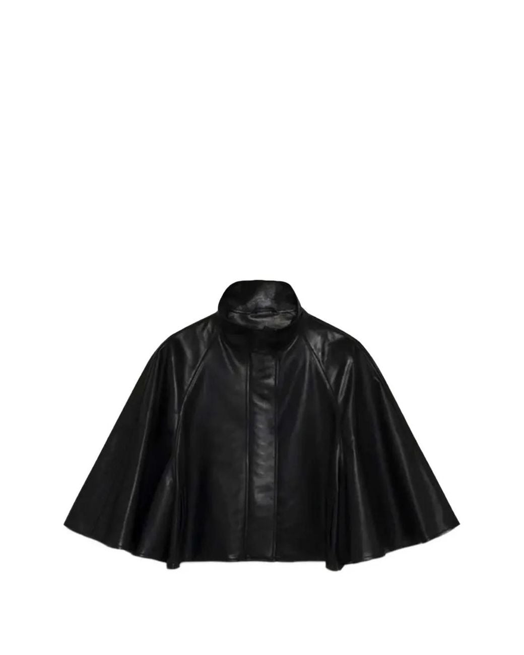 Jonathan Simkhai Black Orvik High-Neck Leather Jacket