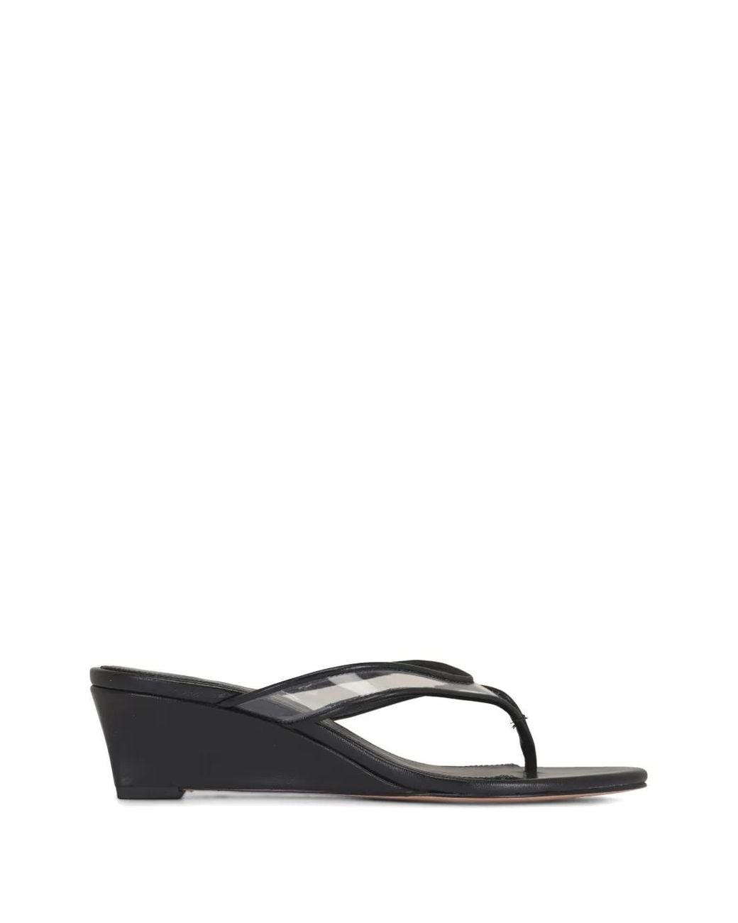 Veronica Beard Black Clea Wedge-Heel Thong-Strap Sandals