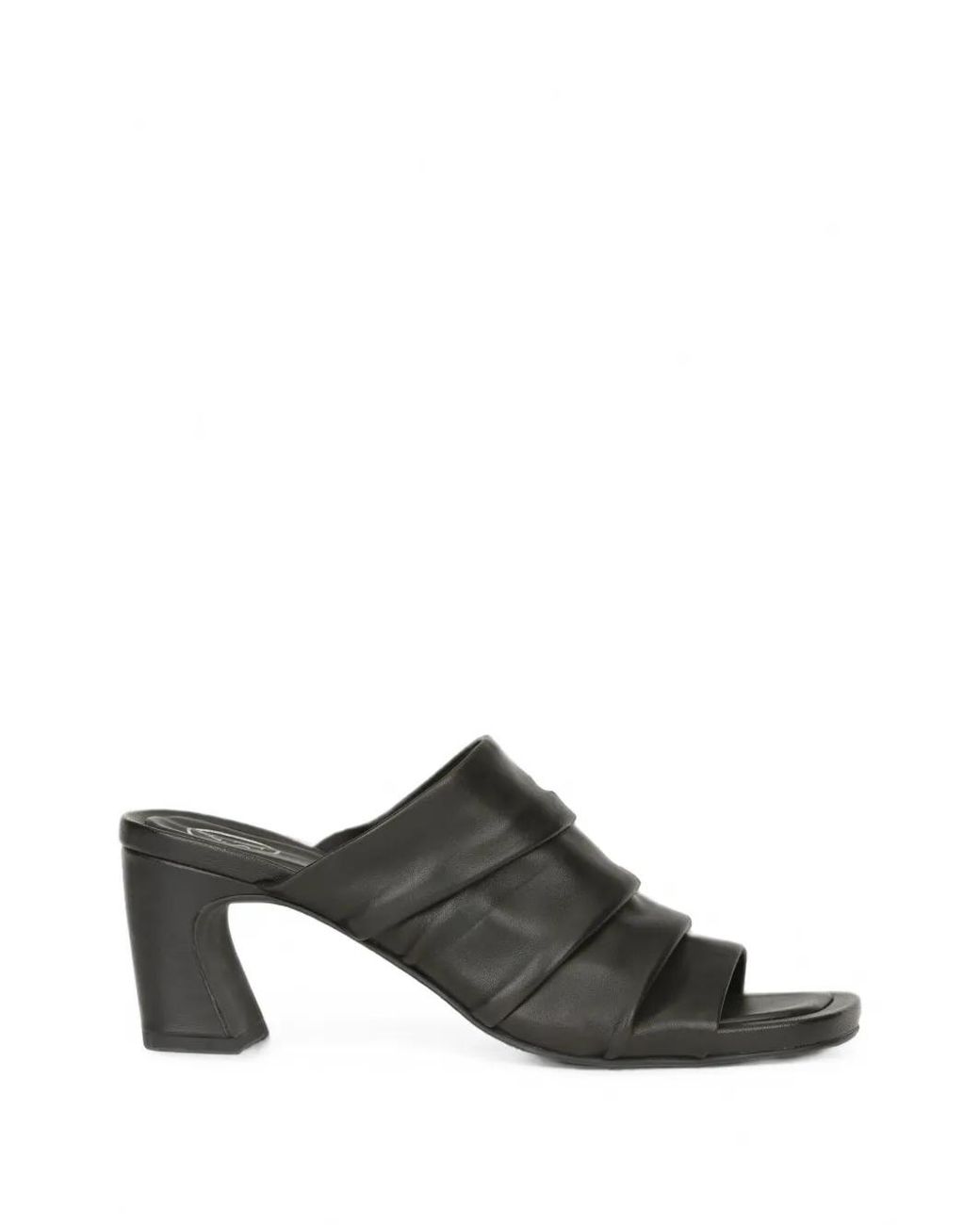 Ash Black Eva Leather Heeled Sandals