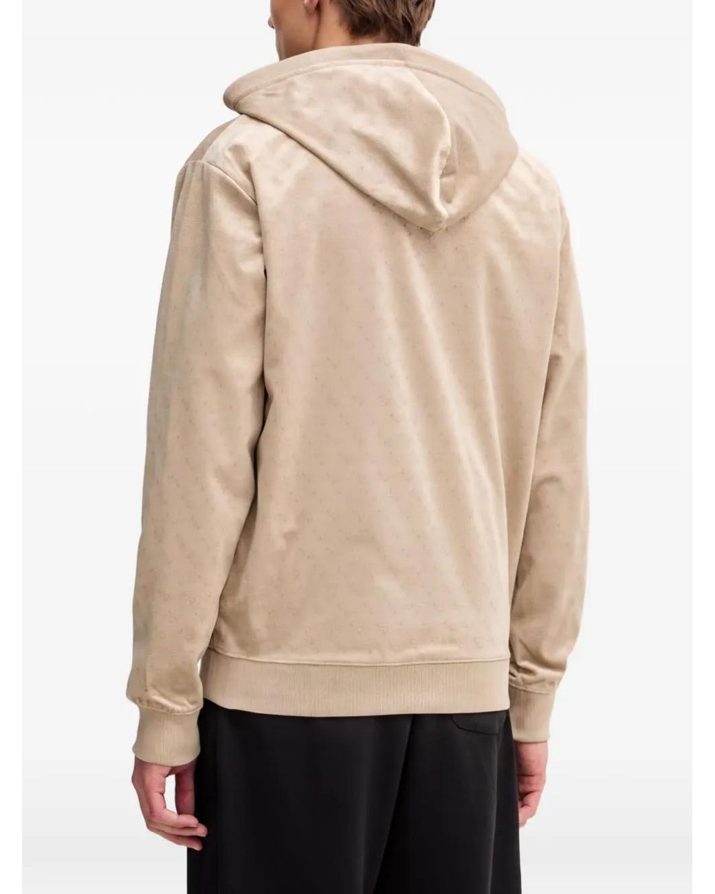 Guess Natural Monogram-Pattern Hoodie for men