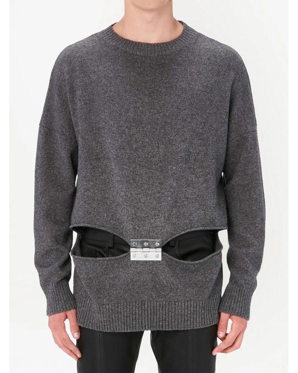 J.W. Anderson Gray Hinge-Embellished Cut-Out Jumper