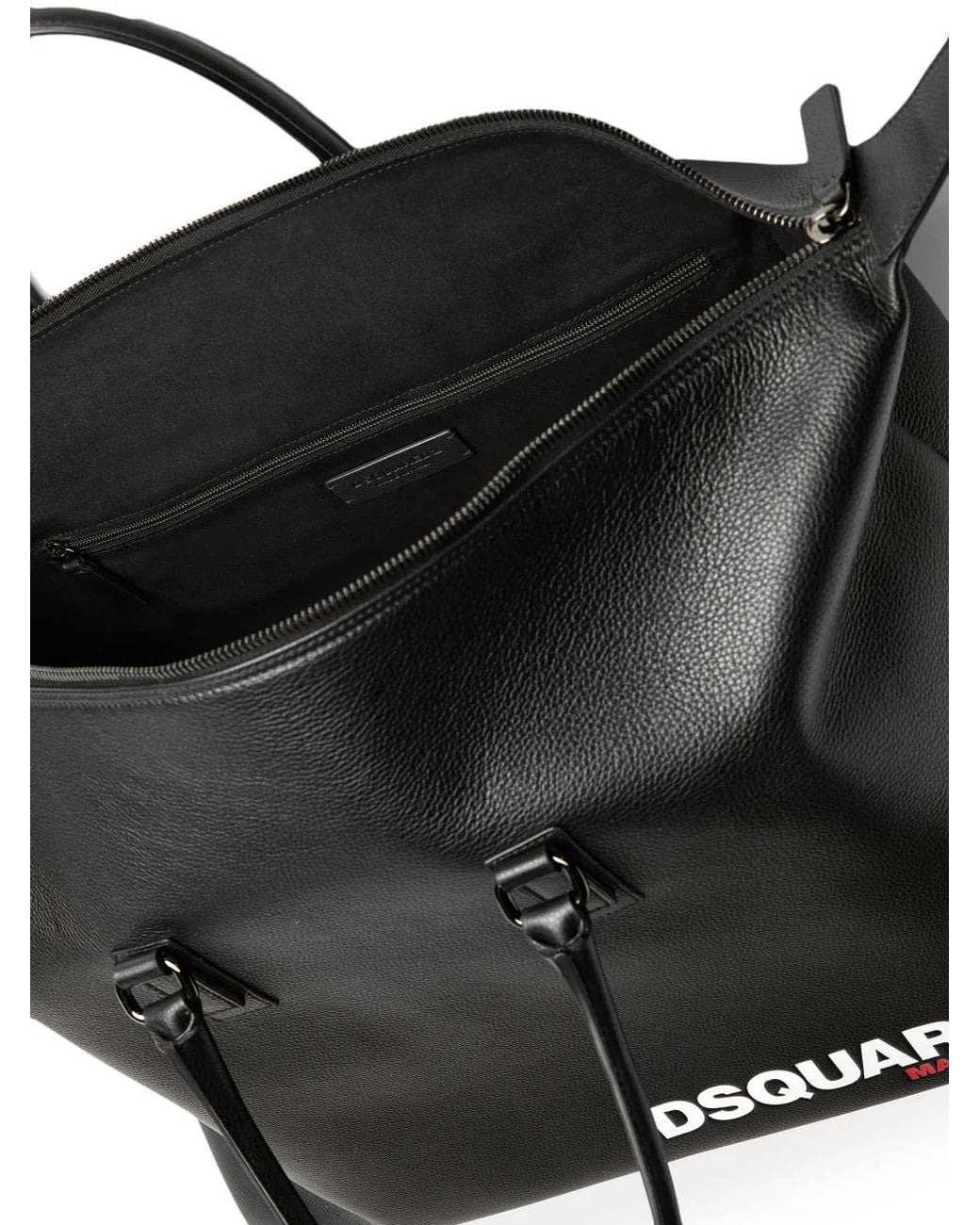 DSquared² Black Logo-Print Grained Tote Bag for men