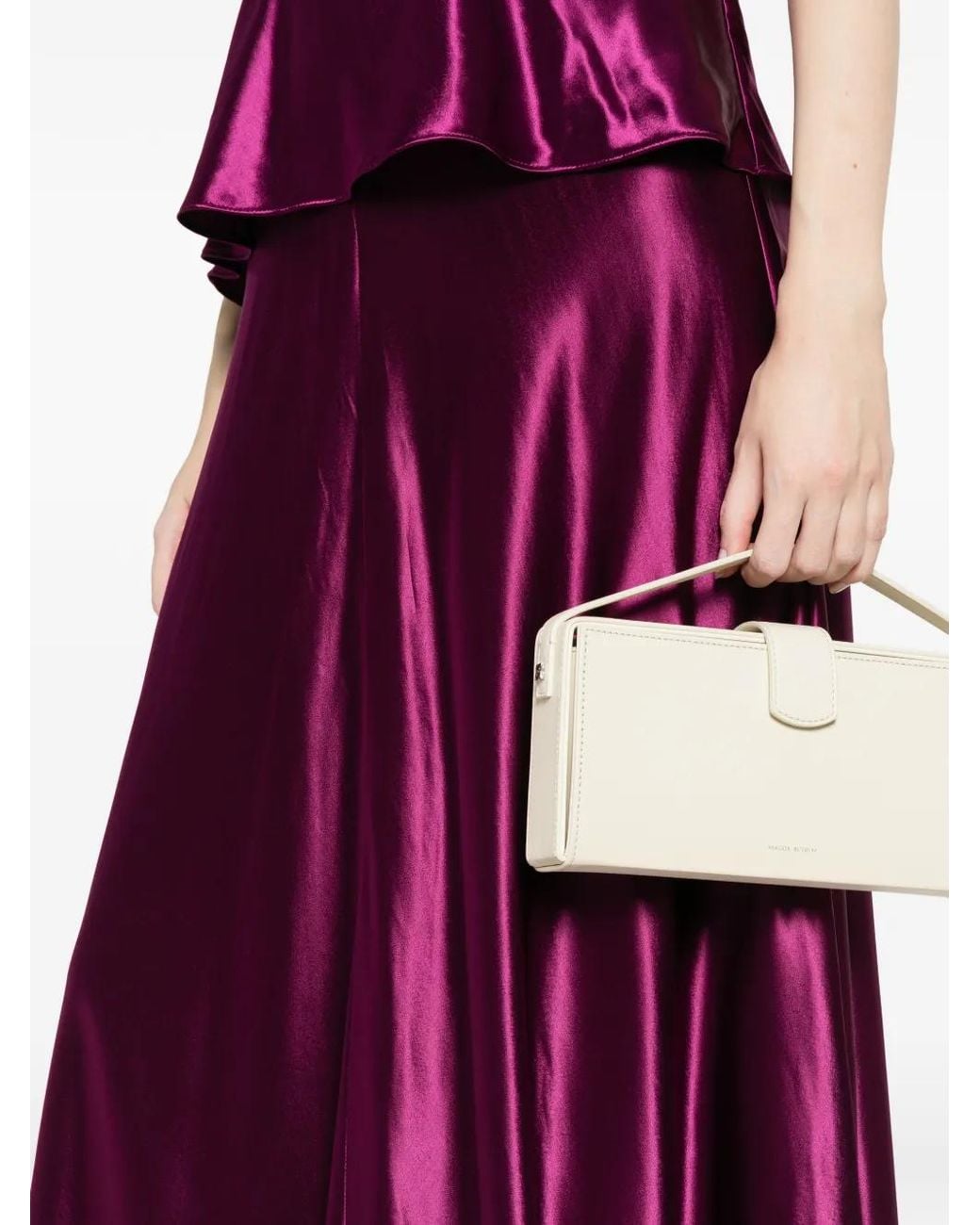 Alberta Ferretti Purple High-Waisted Long Skirt