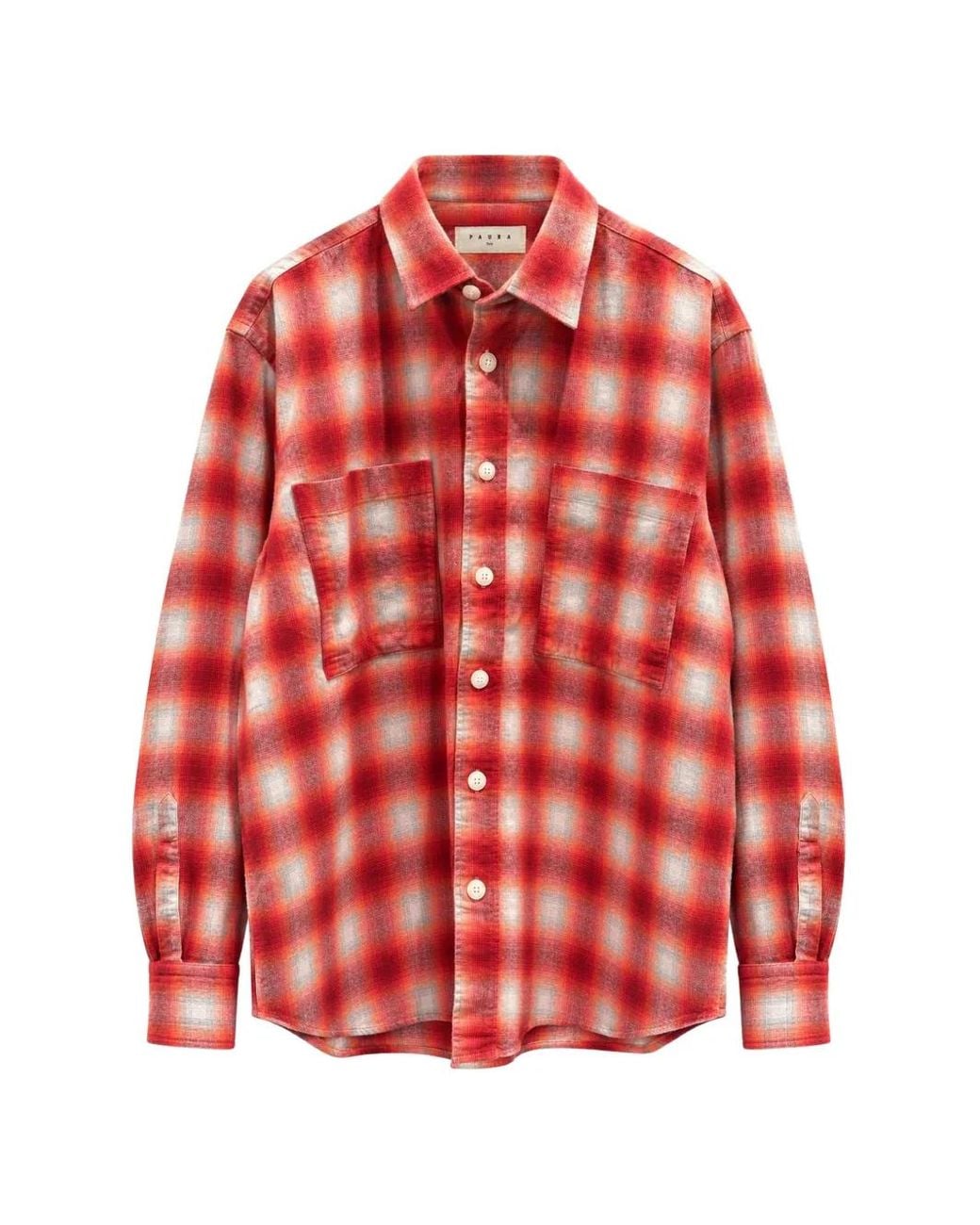 Paura Red Checked Flannel Shirt for men