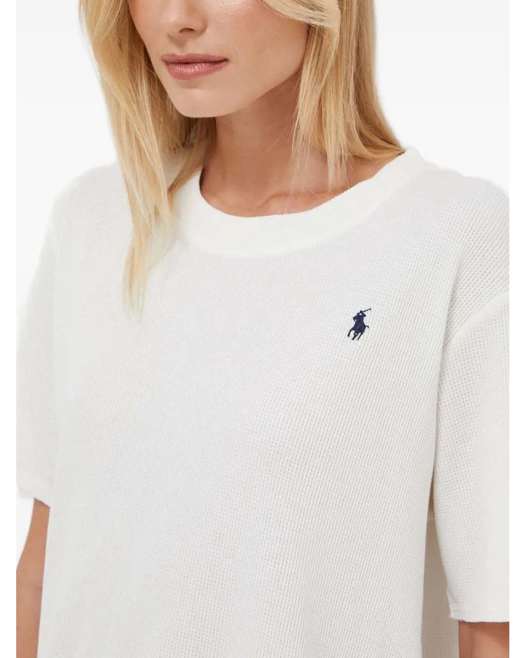 Polo Ralph Lauren White Logo-Detail Pajama Set