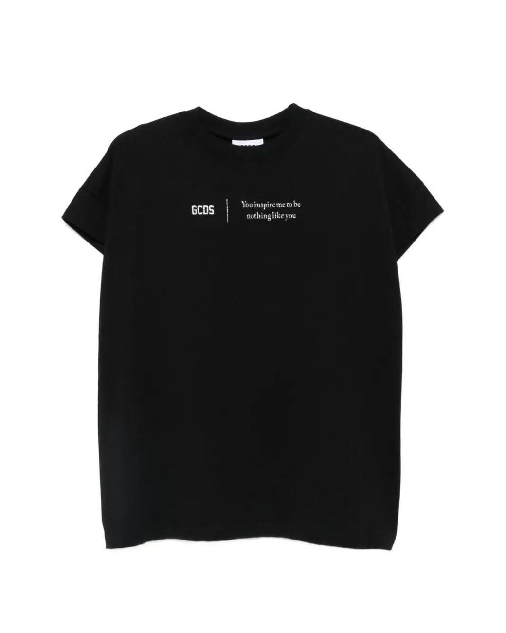 Gcds Black T-Shirt À Imprimé Graphique