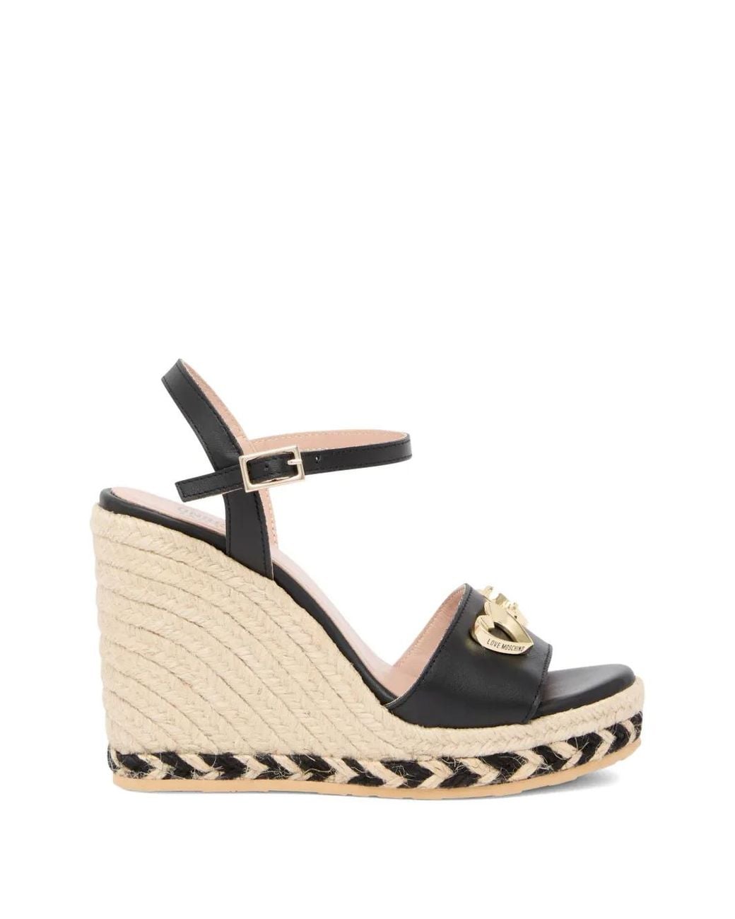 Love Moschino Natural Heart Appliqué Espadrilles