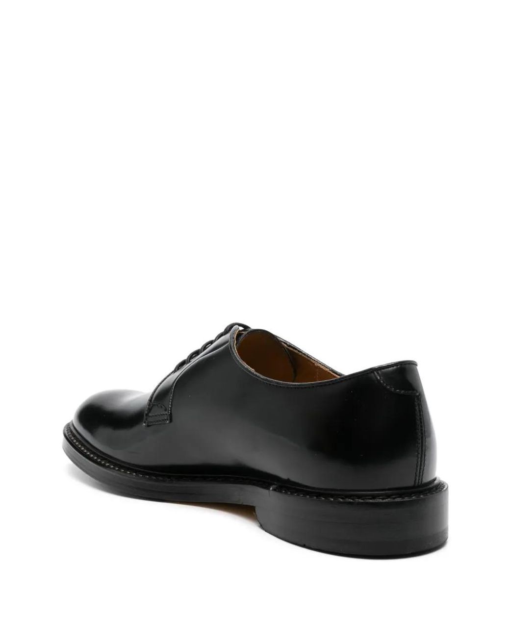 Doucal's Black Lace-Up Leather Derby Shoes for men