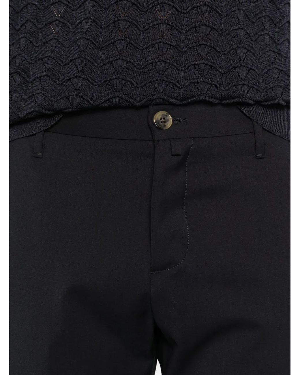 Jacob Cohen Black Button Trousers for men