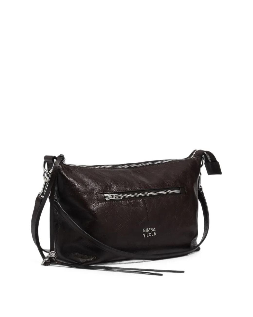 Bimba Y Lola Black Medium Dark Leather Madrid Bag
