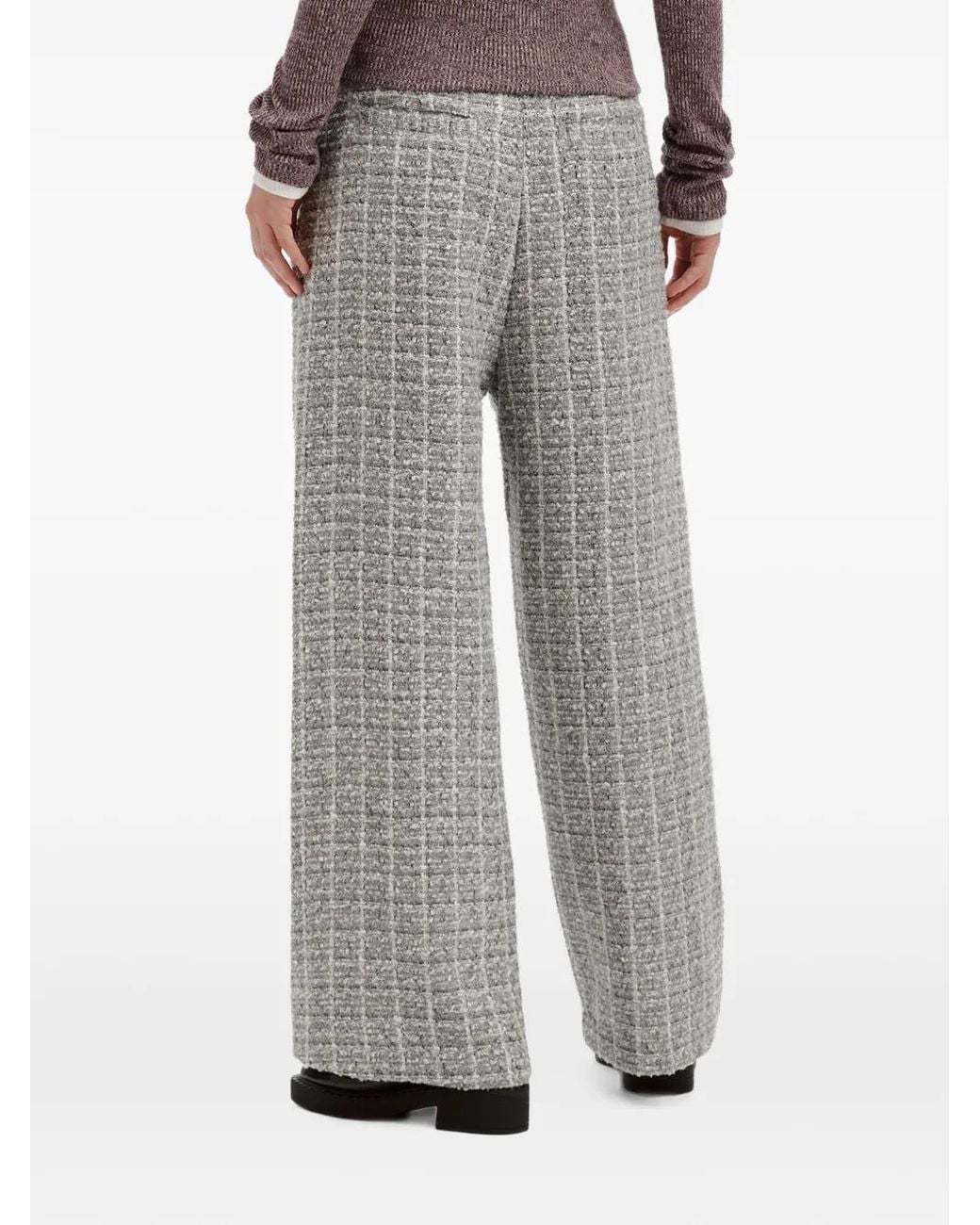 B+ AB Gray Tweed-Effect Wide-Leg Trousers