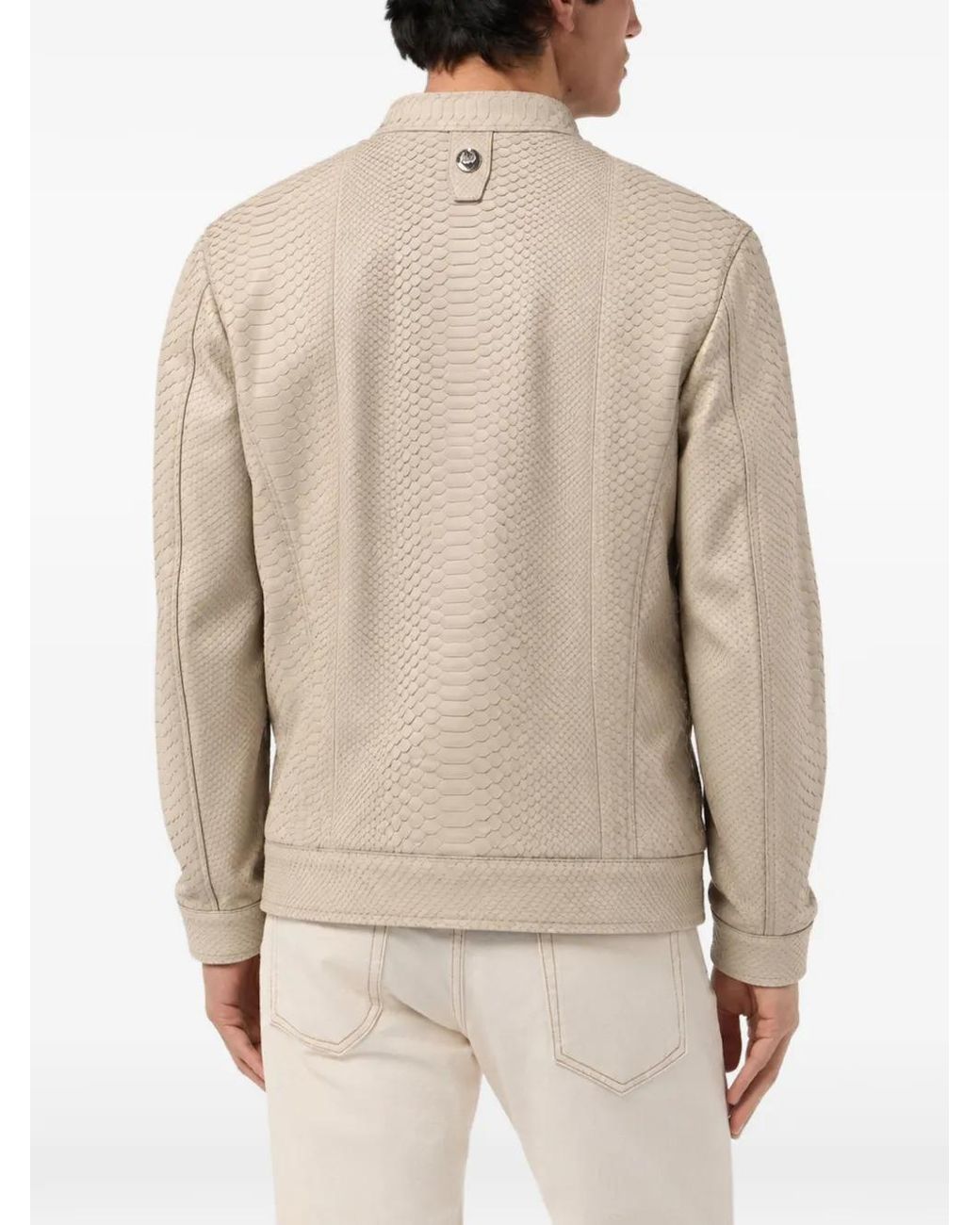 Billionaire Jacke Aus Pythonleder in Natural für Herren