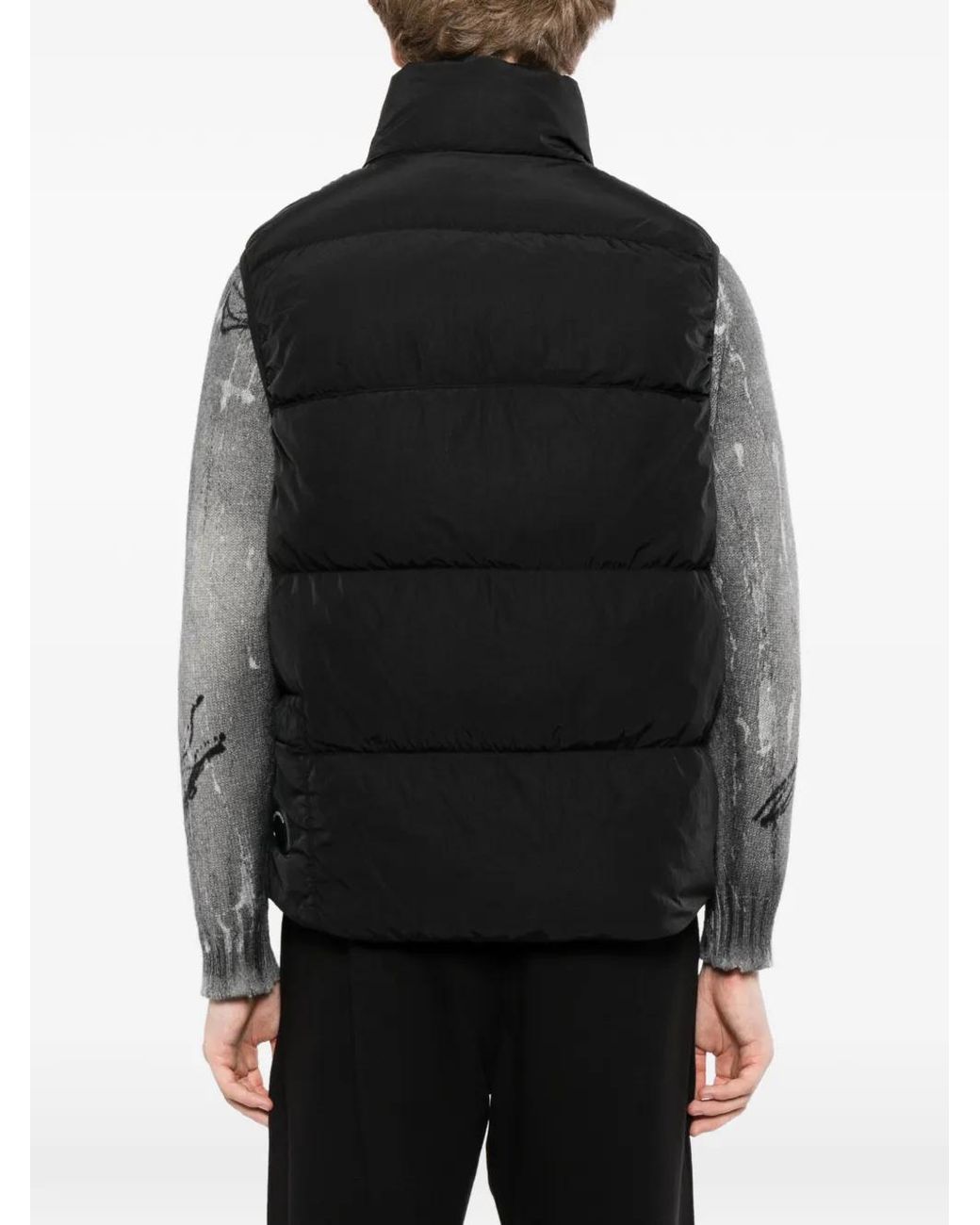C P Company Black Quilted Down Gilet for men