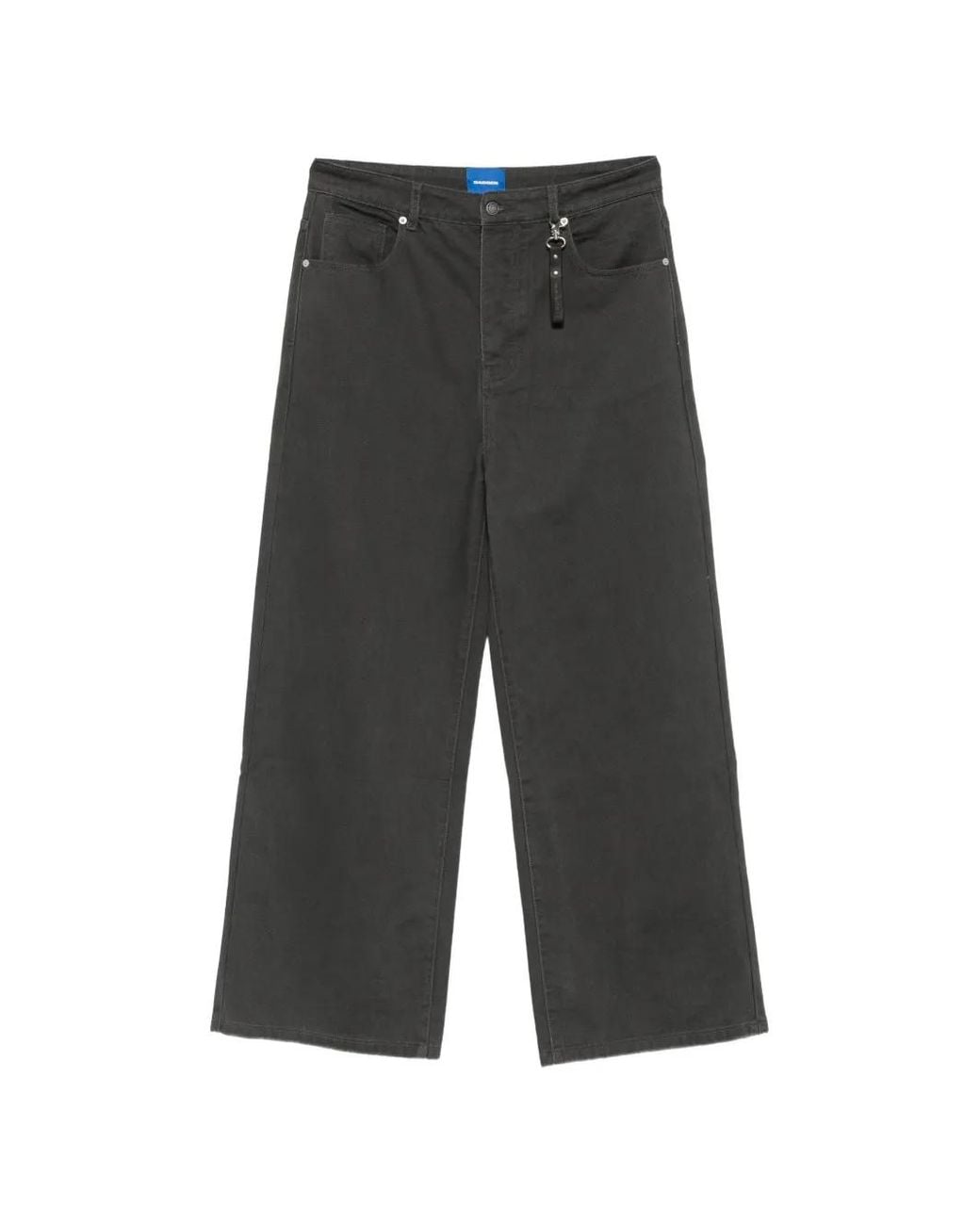 DAGGER Gray Logo-Patch Wide-Leg Jeans for men