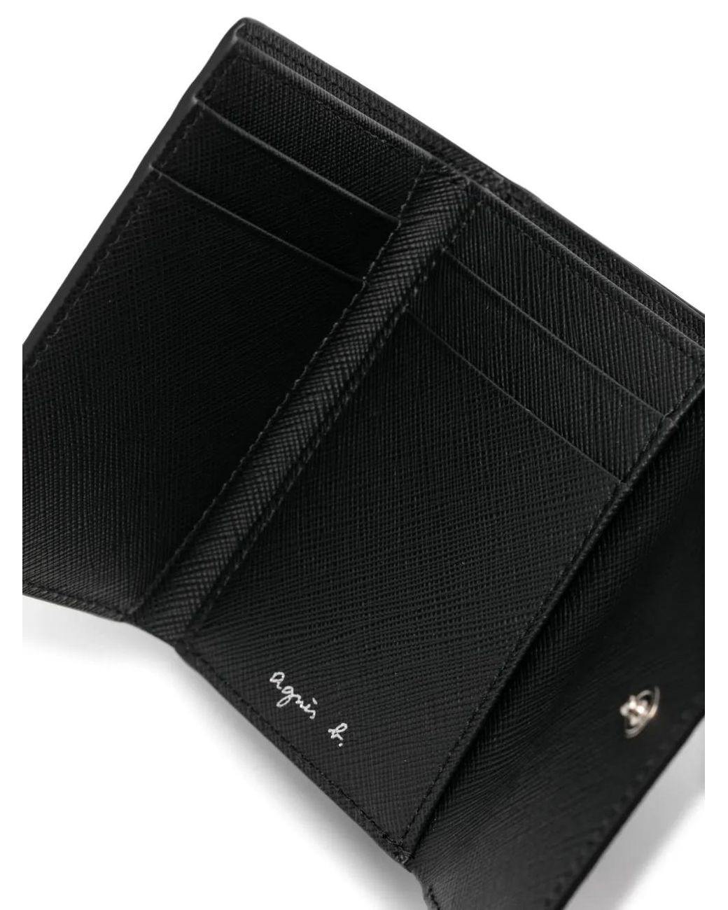 Agnes B. Black Leather Wallet for men