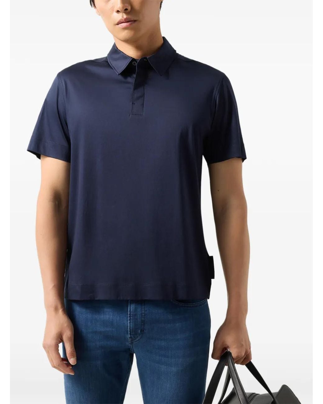 Bogner Blue Tayden Short-Sleeve Polo Shirt for men