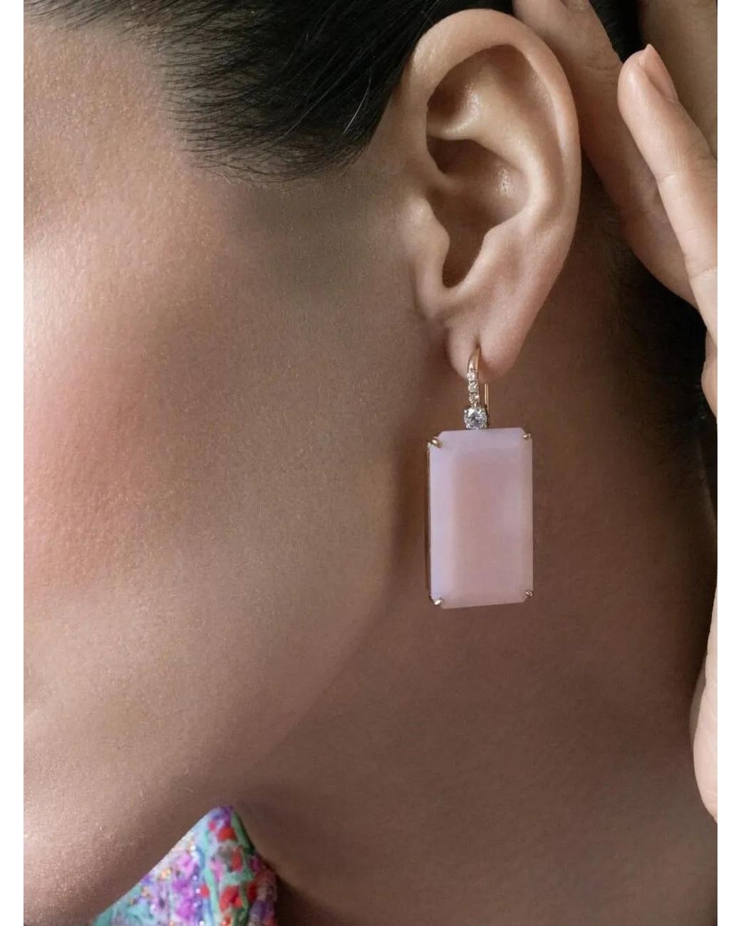Irene Neuwirth Pink Opal Diamond Earrings