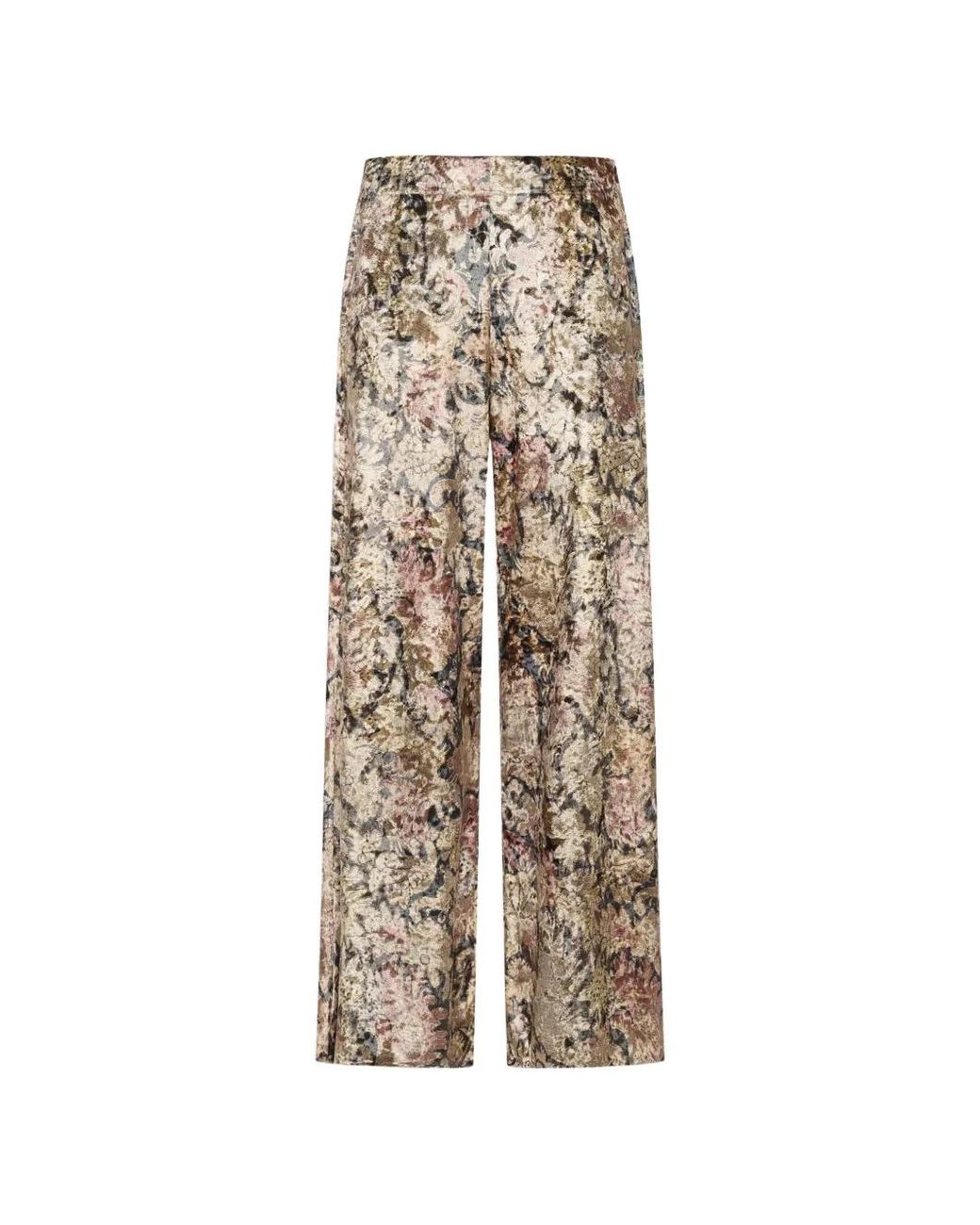 Pierre Louis Mascia Natural Ranada Floral-Motif Trousers