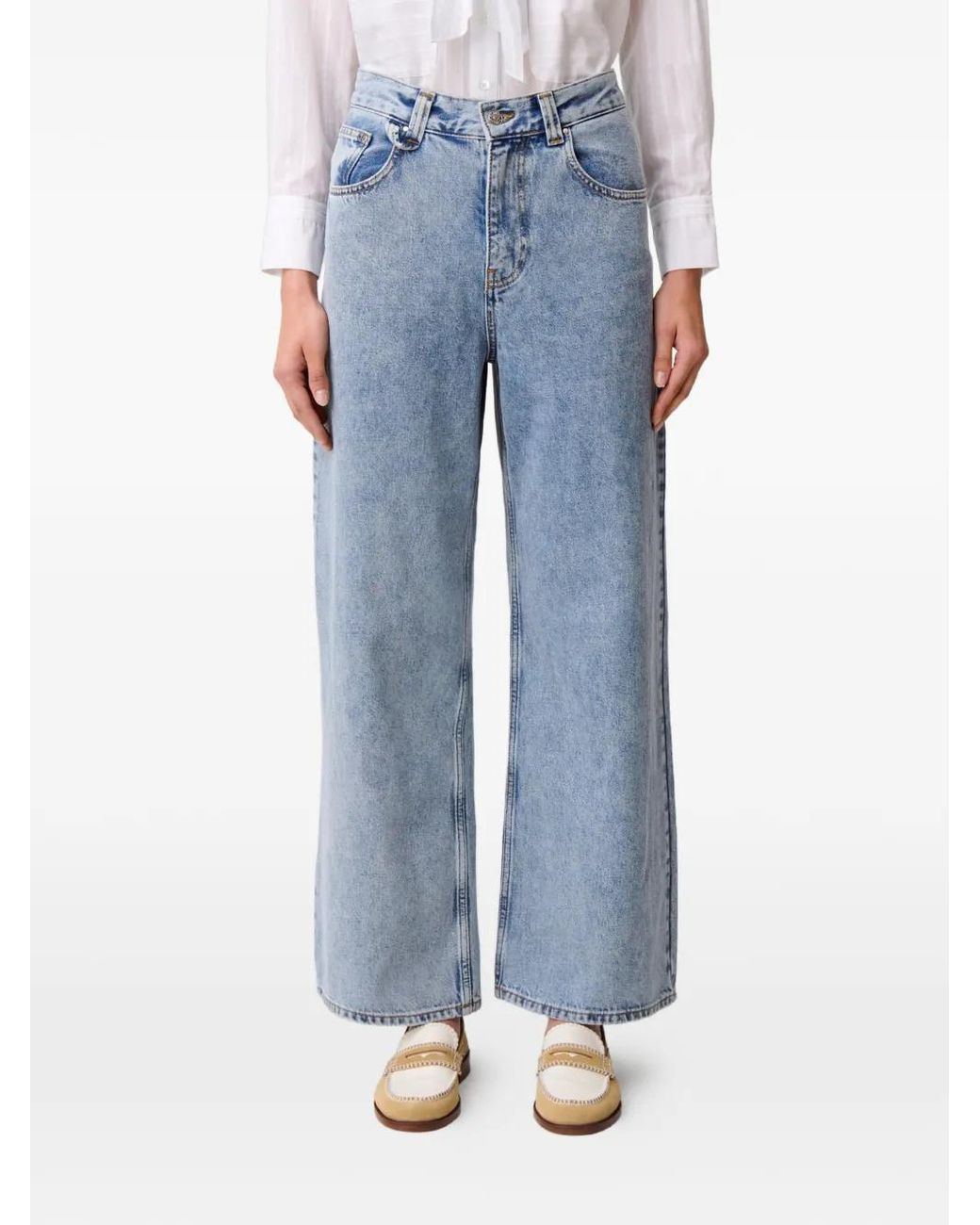 Claudie Pierlot Blue Wide-Leg Denim Jeans