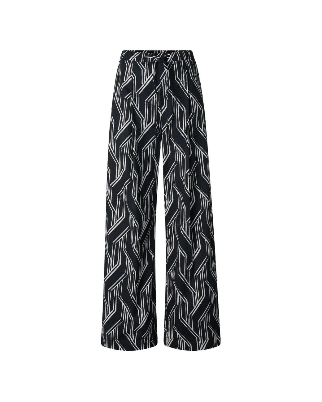 Bogner Blue Gina Graphic-Print Pleated Trousers
