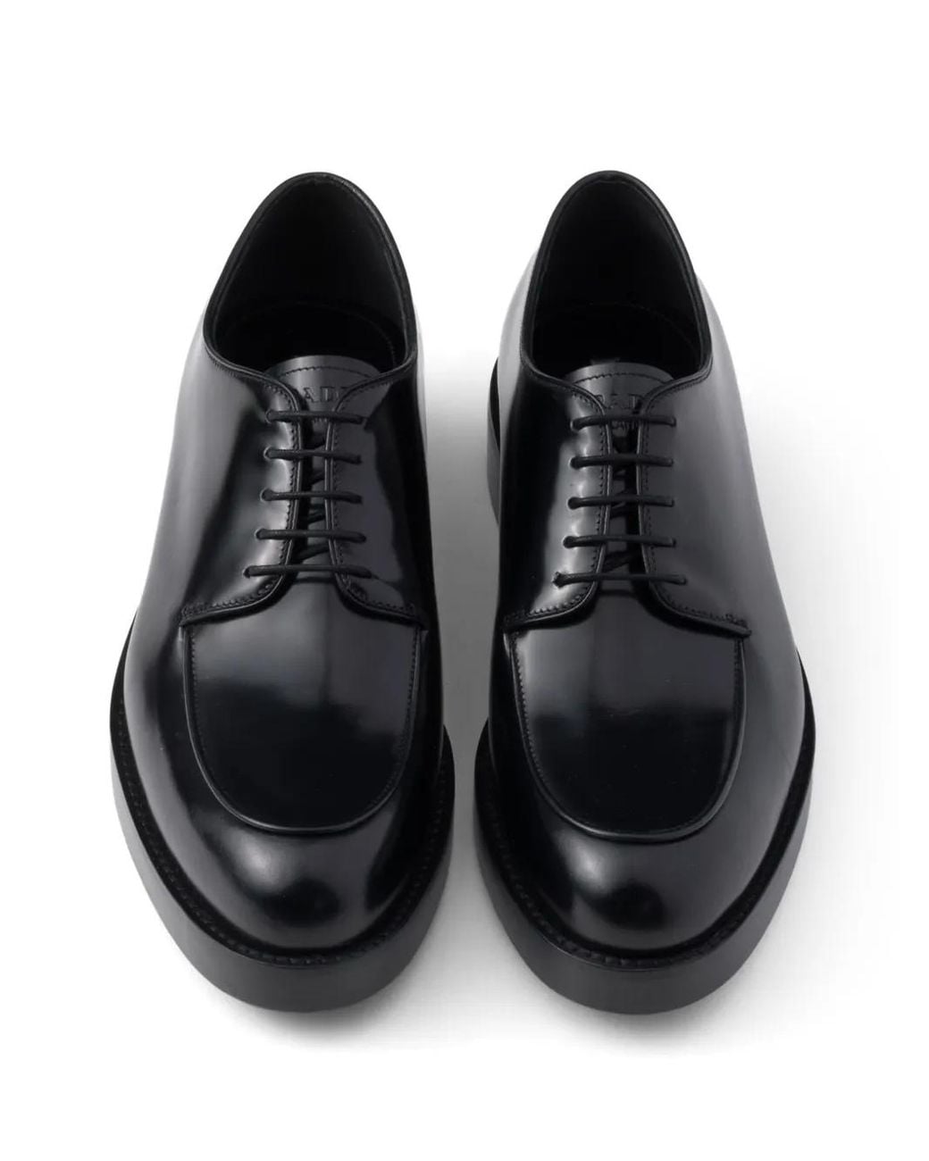 Derby Spazzolato di Prada in Black da Uomo