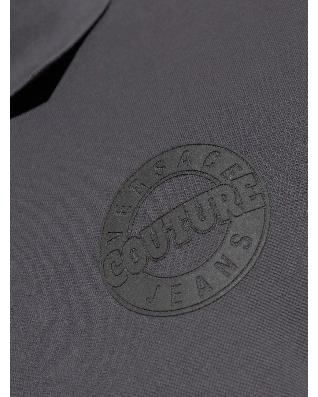 Versace Jeans Couture Gray Logo Cotton Polo Shirt for men