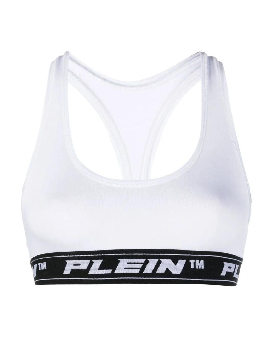 Philipp Plein White Logo-Underband Sports Bralette