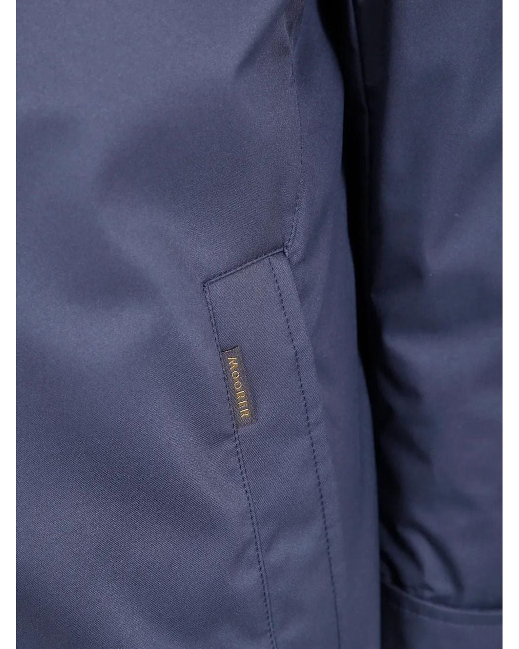 Moorer Blue High-Neck Jacket for men