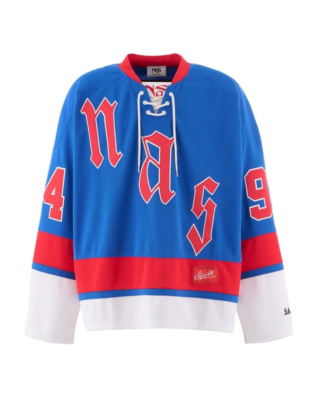 SAINT Mxxxxxx Blue Saint Michael X Nas Illmatic 94 Game Long-Sleeve T-Shirt