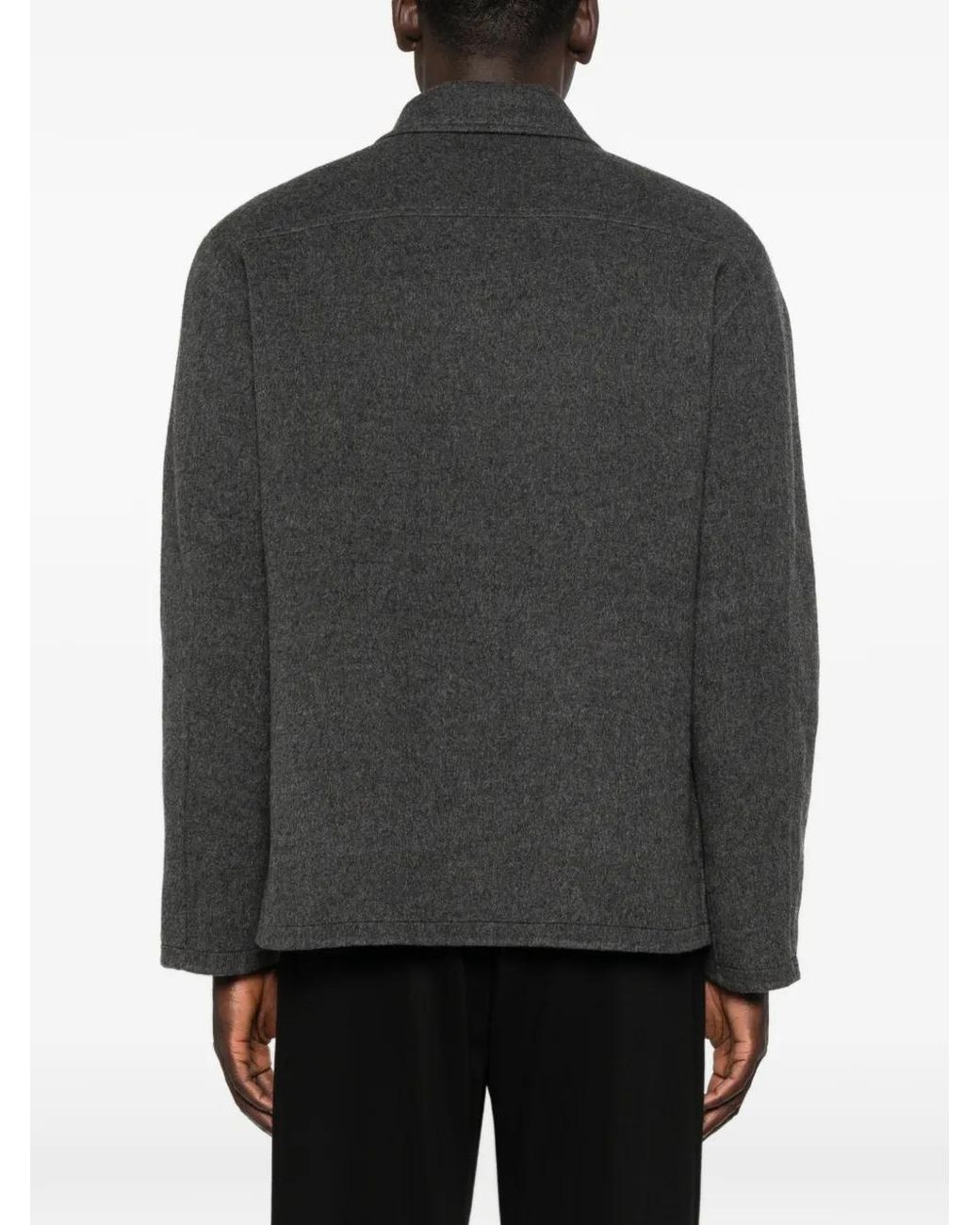 Sandro Black Zipped Wool Overshirt for men