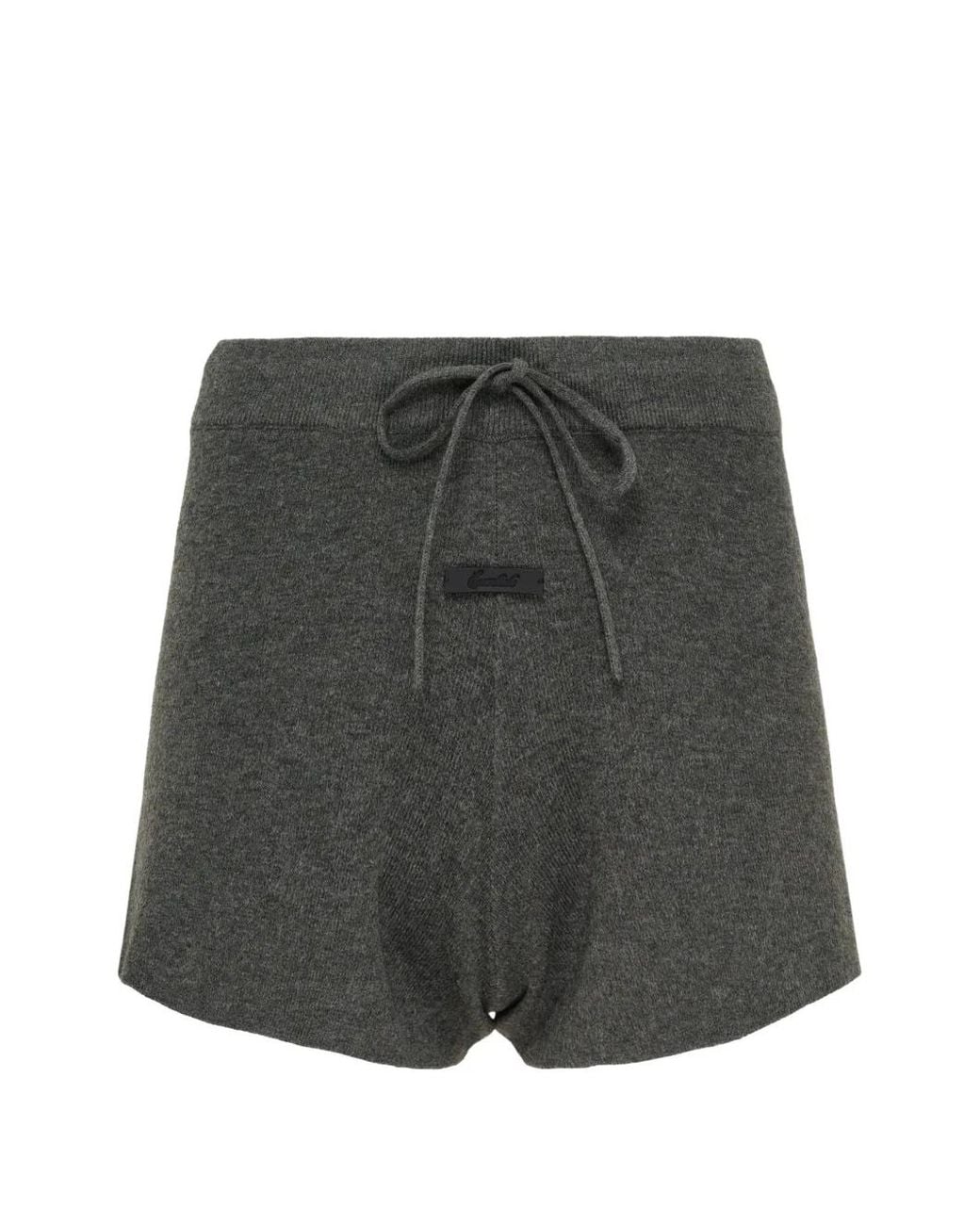 Fear Of God Gray Essentials Logo-Patch Shorts