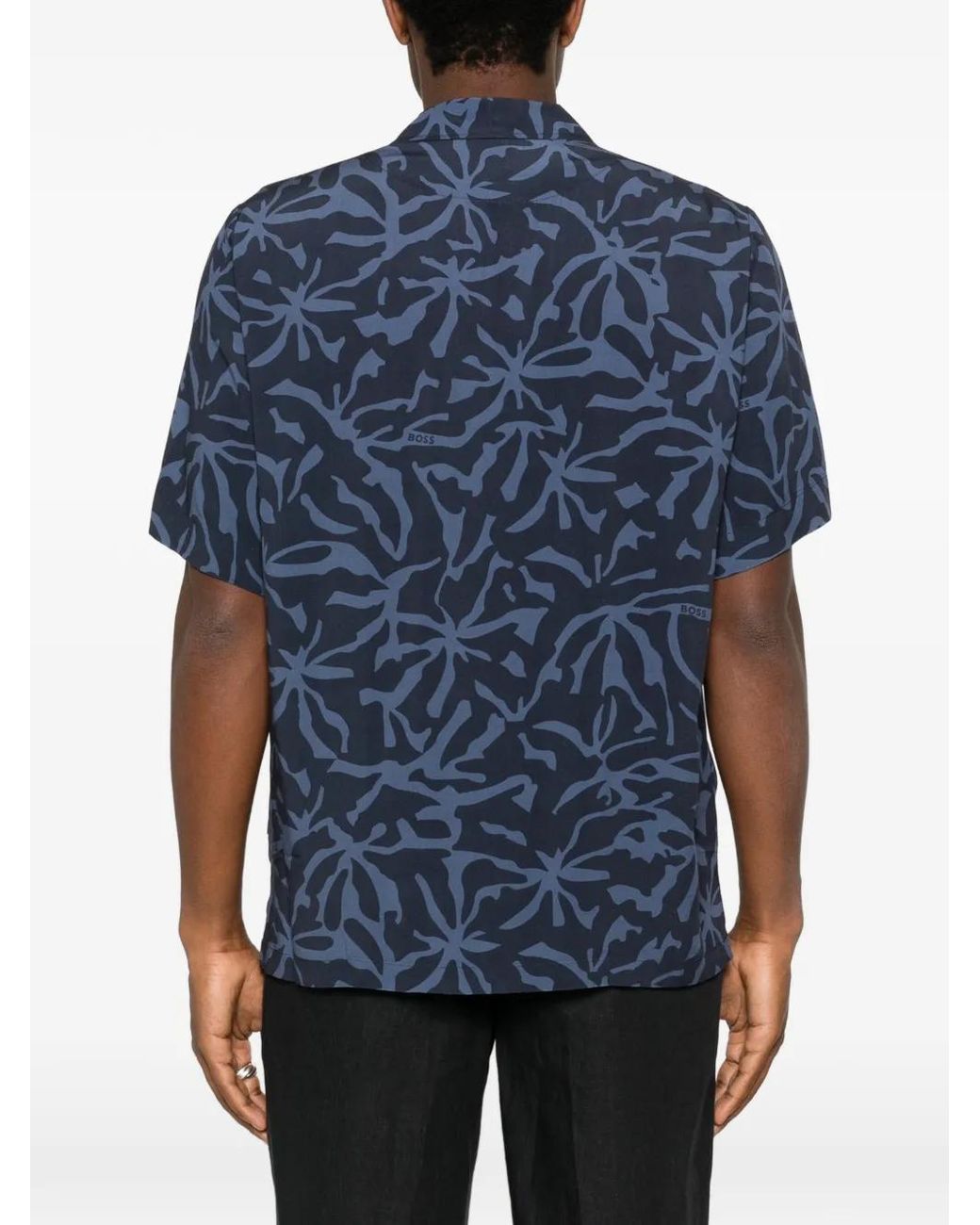 Chemise À Coupe Droite Et Imprimé Maxi Boss pour homme en coloris Blue