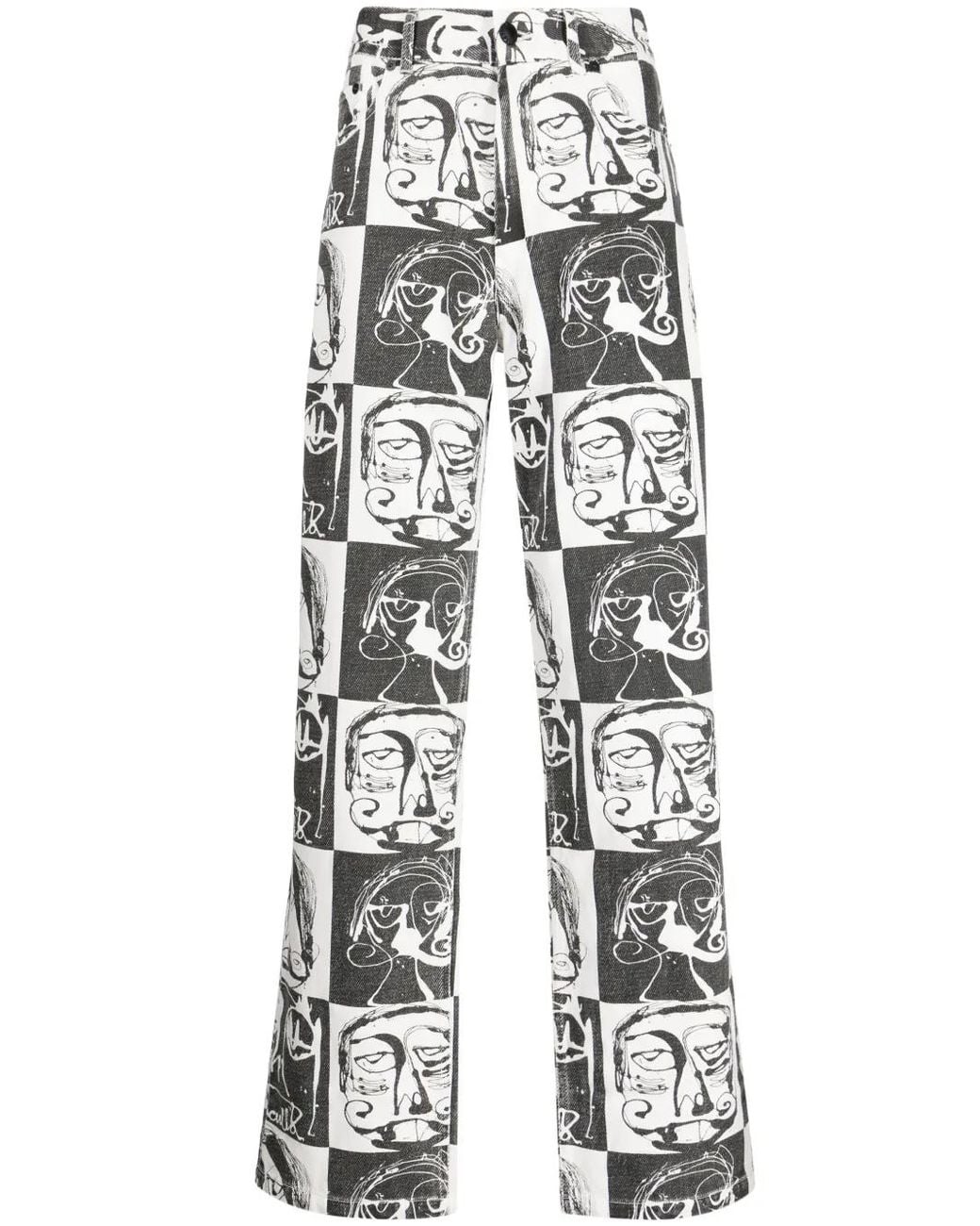 Haculla White This Is Chess Checkerboard Jeans for men