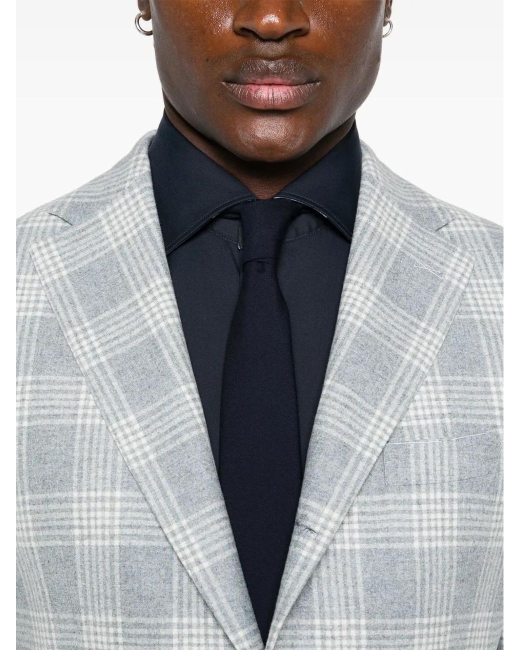 Eleventy Gray Checkered Blazer for men