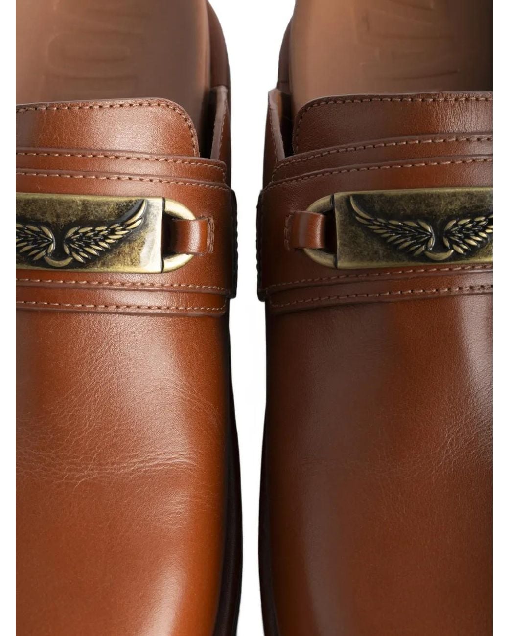 Zadig & Voltaire Brown Angie Gourmette Leather Mules