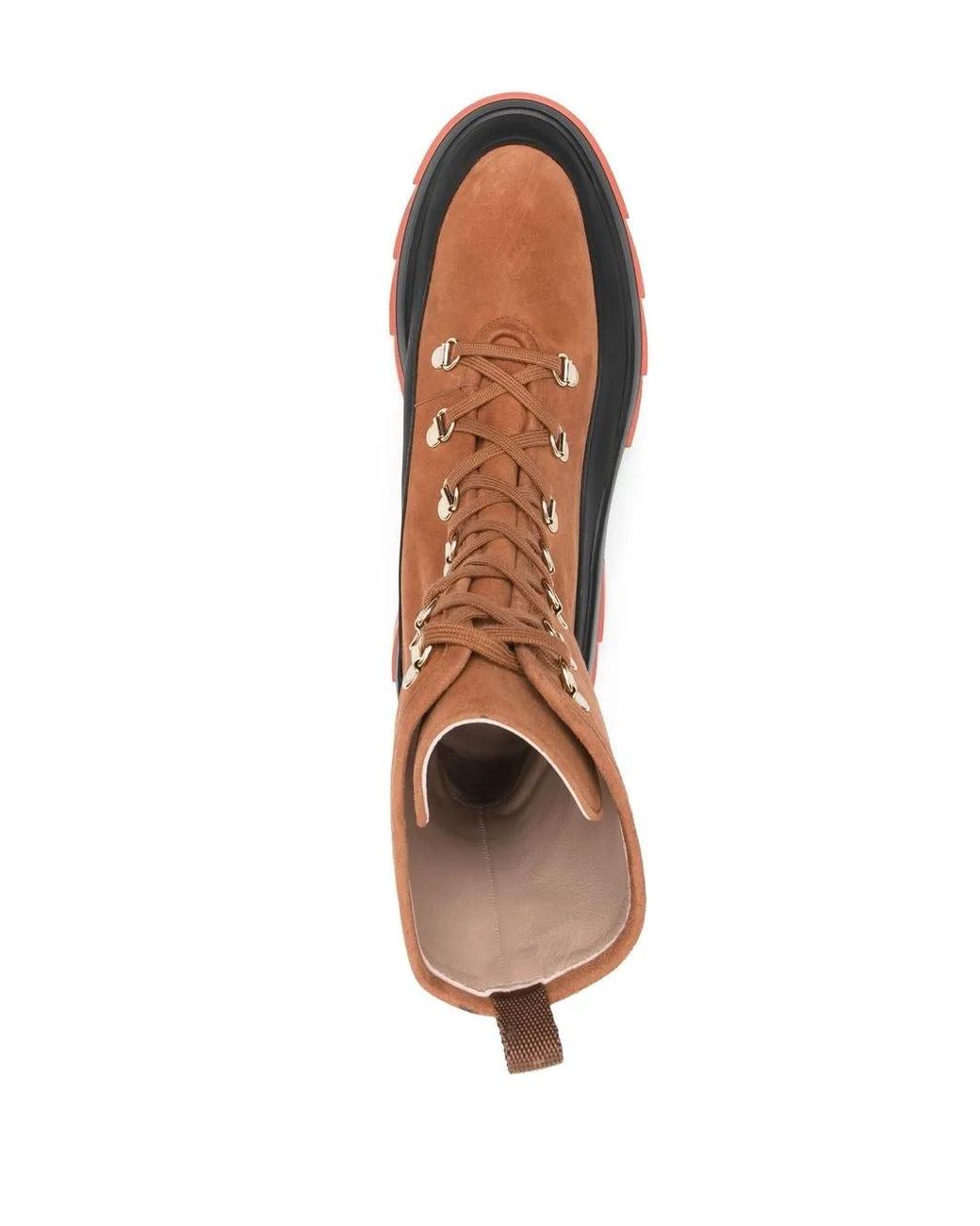 Stuart Weitzman Brown Chunky Lace-Up Suede Boots
