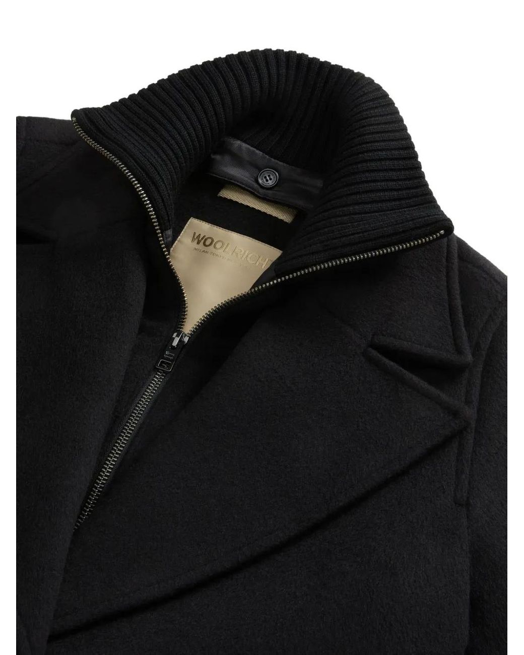 Woolrich Black Wool-Blend Coat