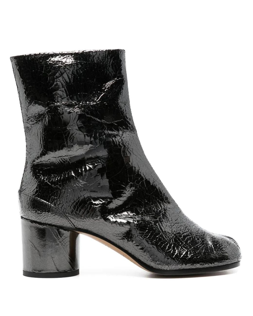Maison Margiela Black Tabi Mirror-Effect Ankle Boots
