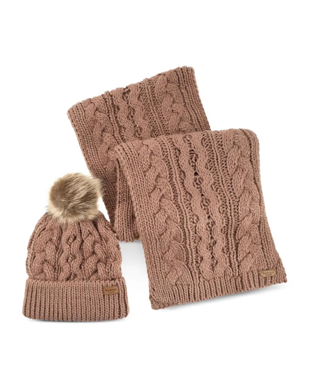 Set De Bufanda De Punto Barbour de color Brown