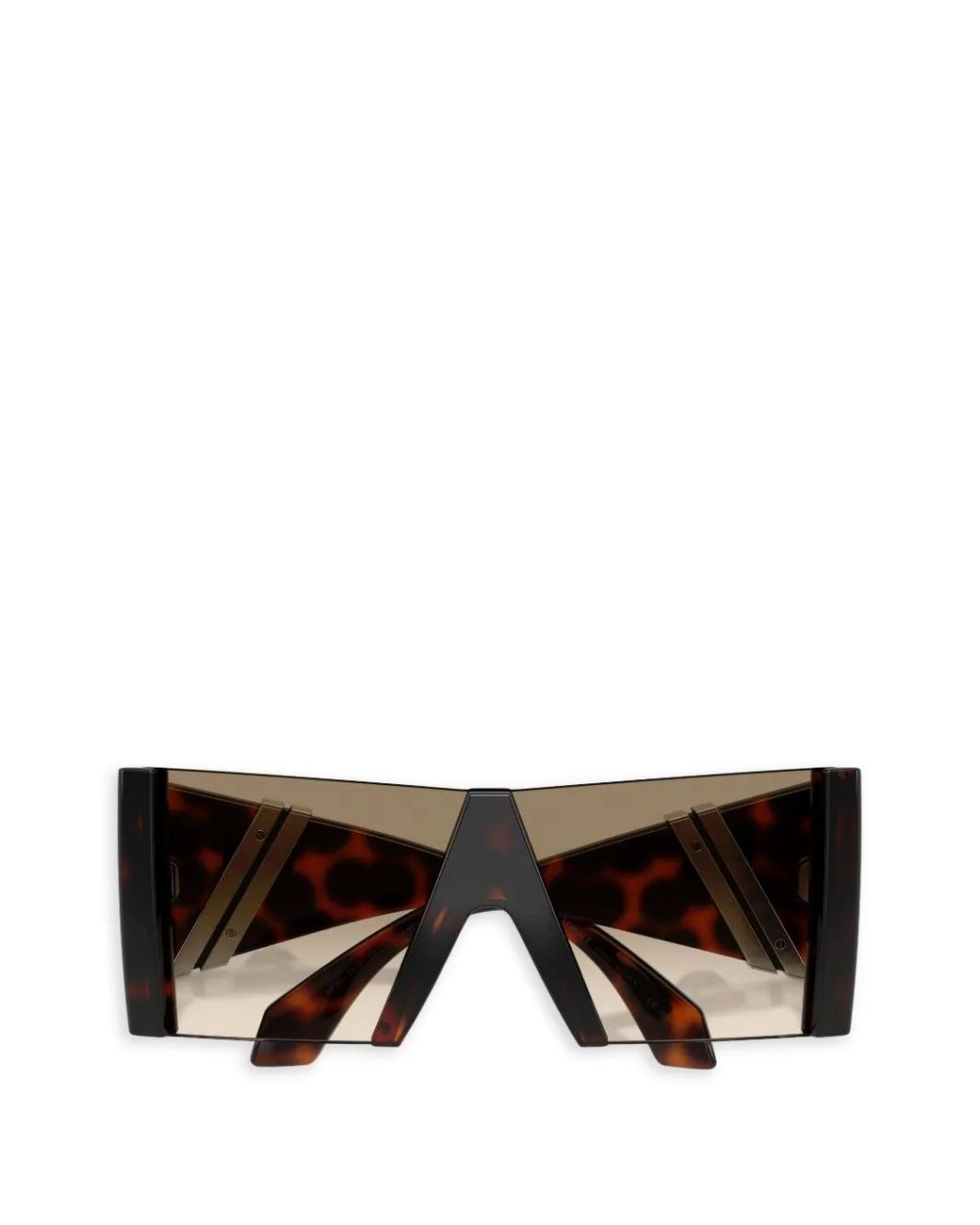 Versace Brown Medusa Plaque Geometric-Frame Sunglasses