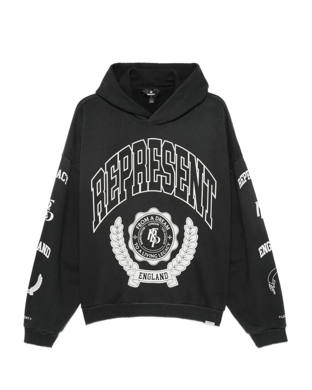 Represent Black Graphic-Print Hoodie for men